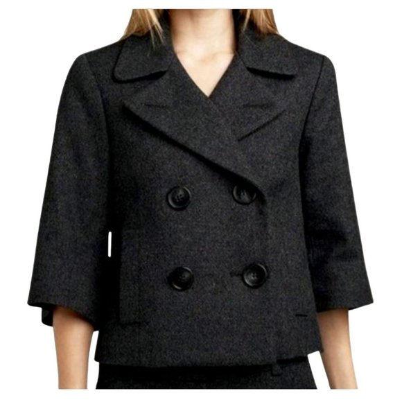 Theory Jackets & Blazers - Theory Gerda Black Wool Double Breasted Blazer Jacket Medium